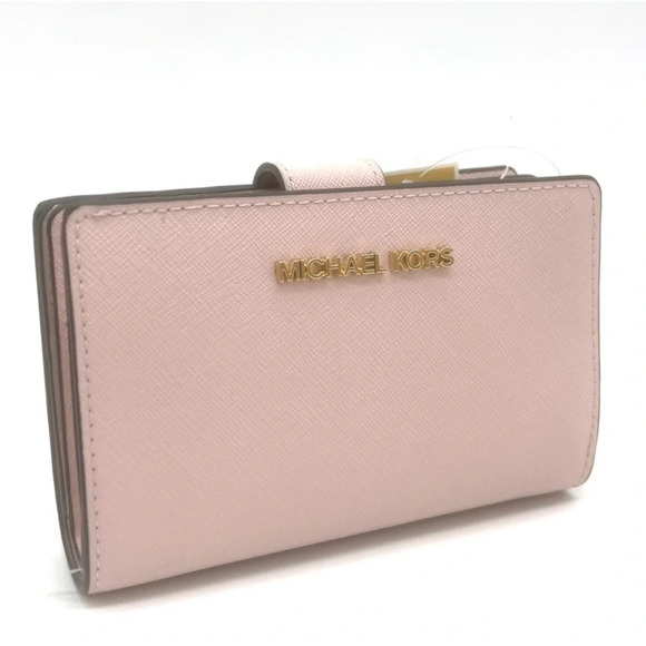 Michael Kors Medium Bifold Zip Chain Wallet Powder Blush (NWT) - Picture 1 of 8